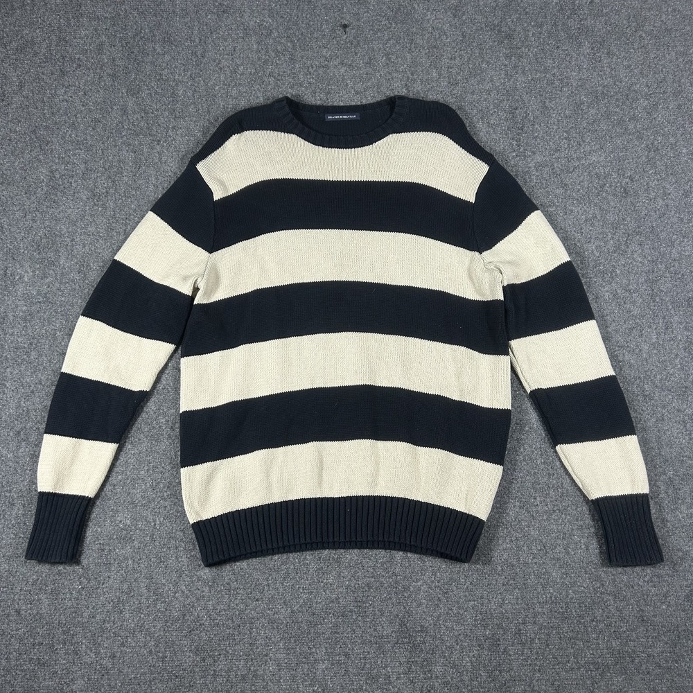 Brandy Melville Martha Cotton Thick Stripe Sweater Blue & White One Size  #2951